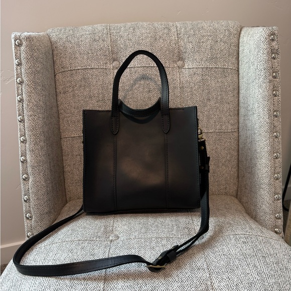 Portland Leather Black Tote Bags Sleek Minimalist Design - Picture 2 of 3